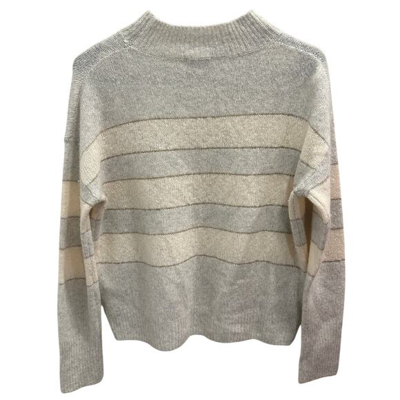 Rails Mist Ivory Glitter Stripe Ellise Sweater Cashmere Silk‎ Blend XS Luxe Cozy - Picture 2 of 9